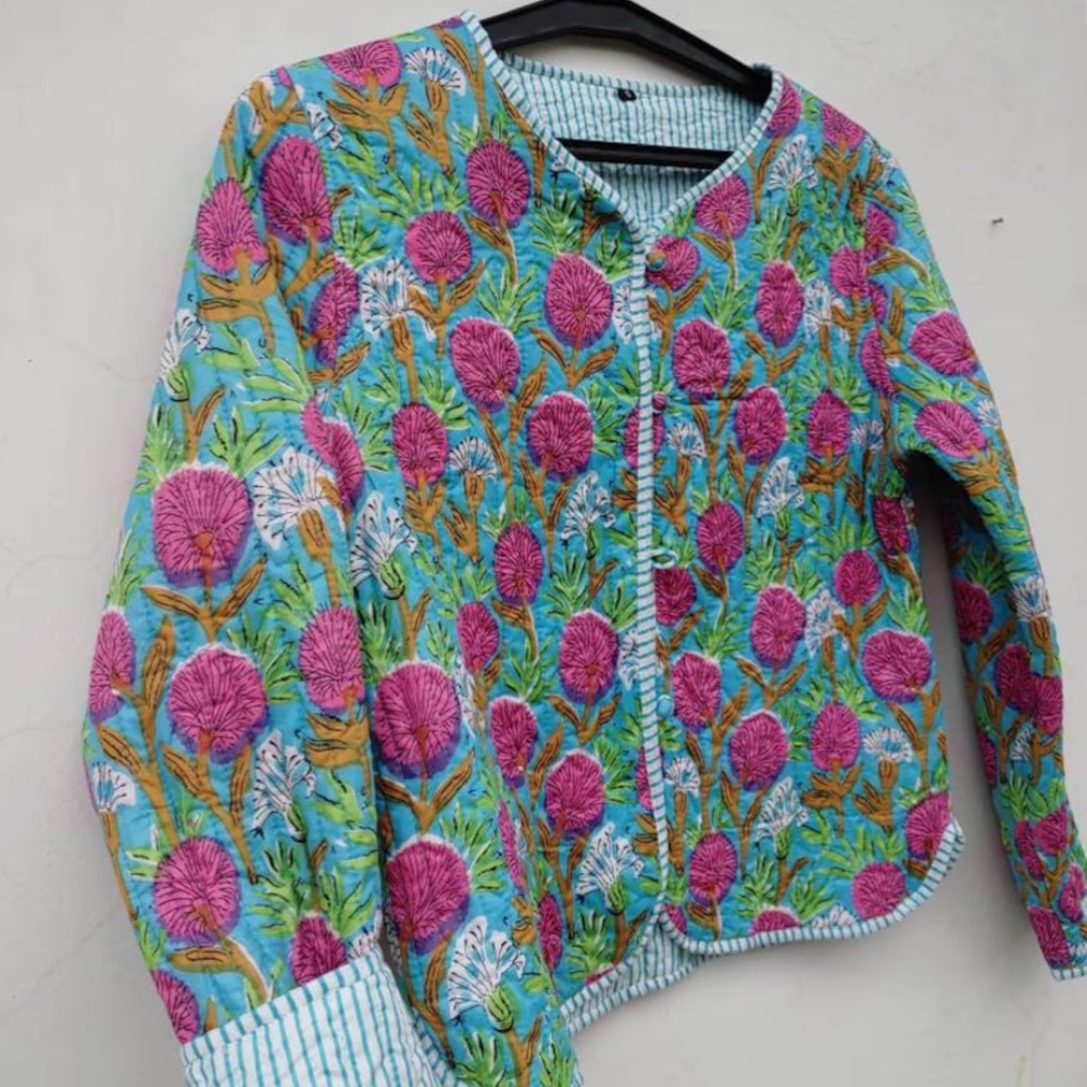 Unique floral quilted jacket